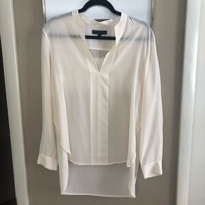 Banana Republic Cream Silk High-Low Tunic